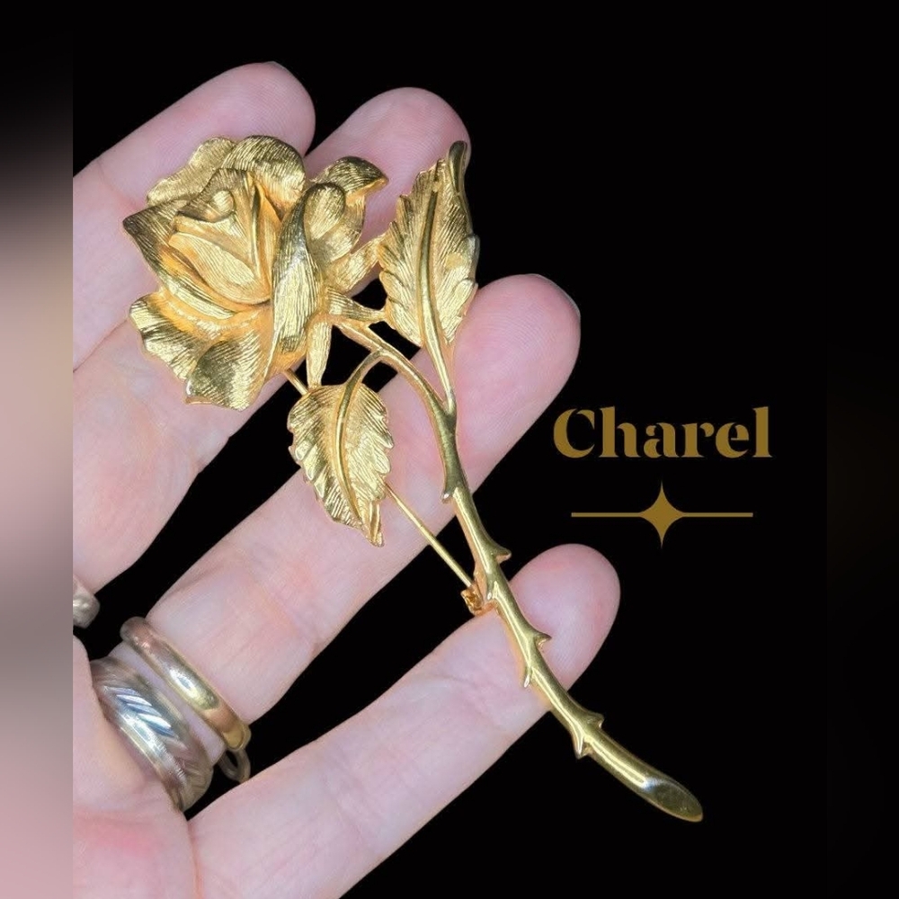 Vtg Charel Rose Brooch